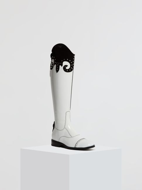 Kingsley Olbia 01 Riding Boots Top Julie roma white, sensory black front view